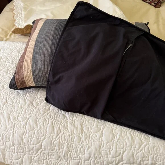 Pottery Barn Teen Pillow Shams, set of 2, grey, tan, brown, black - Picture 2 of 2